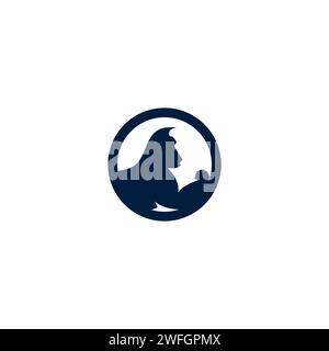 Gorilla Strong logo. Gorilla Vector Illustration. Monkey Logo Stock Vector