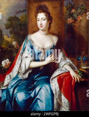 Maria Stuart (1662-1694), Queen Mary II of England (1689-1694), portrait painting in oil on canvas by Jan van der Vaart (attributed), 1692-1694 Stock Photo