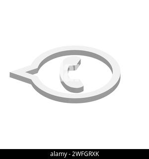 WattsApp instant messaging app icon. 3D isometric vector illustration. Stock Vector