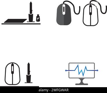 COMPUTER icon Vector Illustration design Logo template Stock Vector