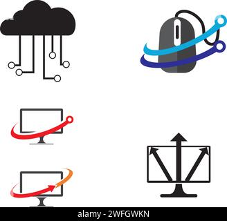 COMPUTER icon Vector Illustration design Logo template Stock Vector