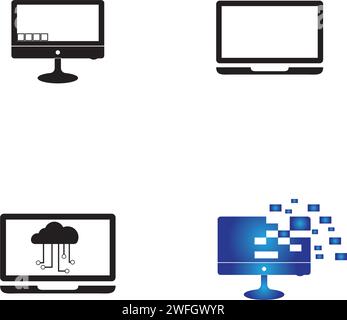 COMPUTER icon Vector Illustration design Logo template Stock Vector