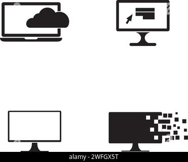 COMPUTER icon Vector Illustration design Logo template Stock Vector