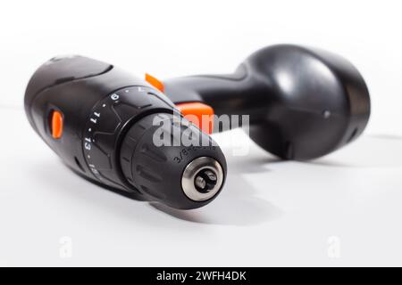 electric battery powered screwdriver and drill Stock Photo