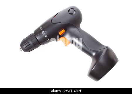 battery powered screwdriver and drill isolated on white Stock Photo