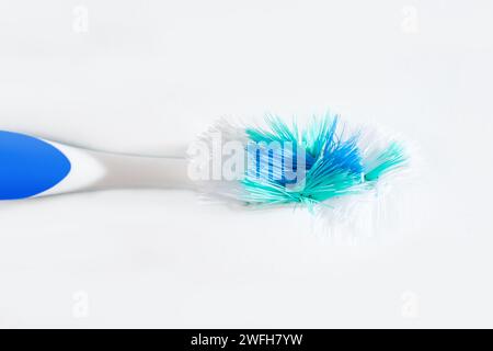 used toothbrush isolated on white background Stock Photo
