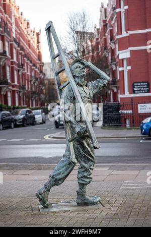 The Window Cleaner by Allan Sly, Edgware Road, railway station, London Stock Photo