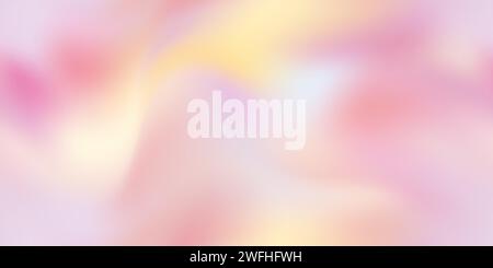Holographic seamless design in pink pearl. With its abstract waves that shimmer, the background is a minimalist pastel . Foil holographic wallpaper in Stock Vector
