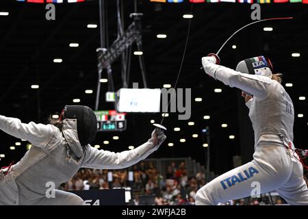 Female competition during the Fencing World Championship, in Milan 2023 Stock Photo