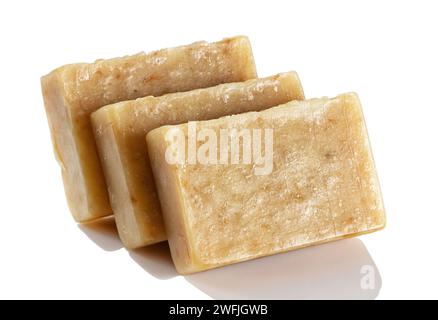Handmade organic soap bars from natural products. Stock Photo