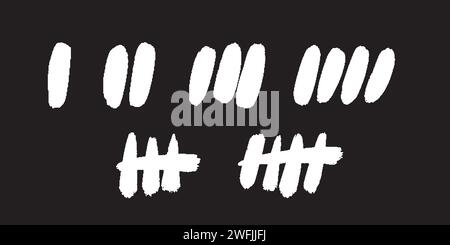 Set of tally marks. Vector hand drawn icons. Stock Vector