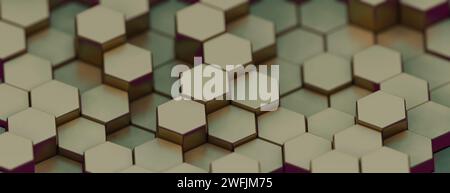 Hexagonal abstract background with a gradient from Gold, creating a modern, visually striking effect Stock Photo