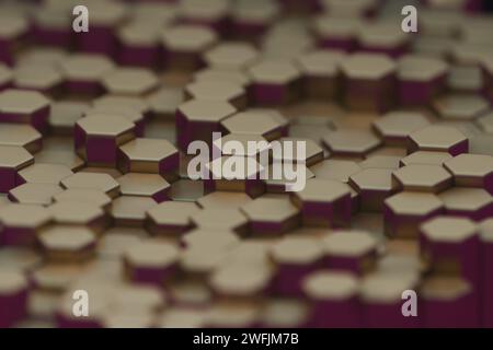 Hexagonal abstract background with a gradient from Gold, creating a modern, visually striking effect Stock Photo