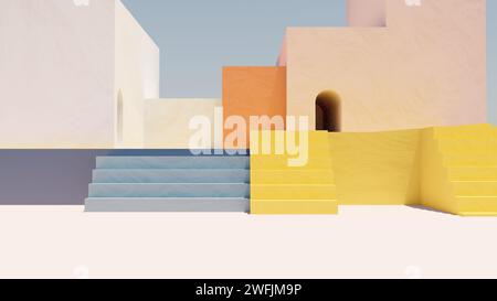A minimalist representation of vibrant gradients in symphony, showcasing the harmonious interplay of bold colors. Stock Photo