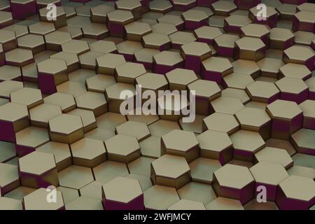 Hexagonal abstract background with a gradient from Gold, creating a modern, visually striking effect Stock Photo