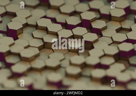 Hexagonal abstract background with a gradient from Gold, creating a modern, visually striking effect Stock Photo