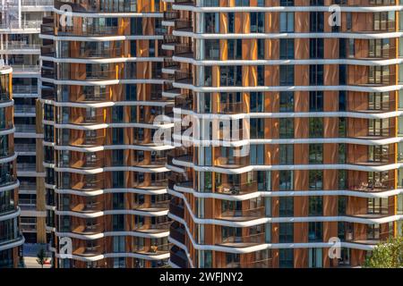 Close up of flats in Park st Southwark . From Tate Modern Stock Photo