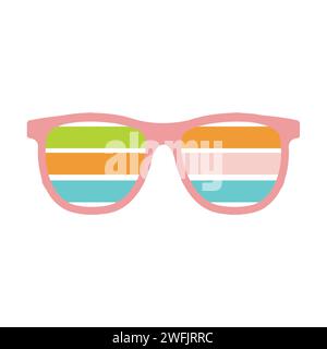 Multicolored Shutter Sunglasses Icon Vector Illustration Stock Vector