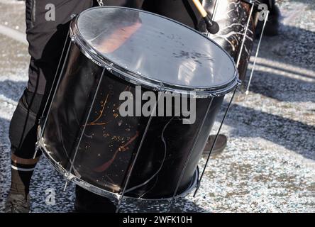 Close-up marching band drum. Stock Photo