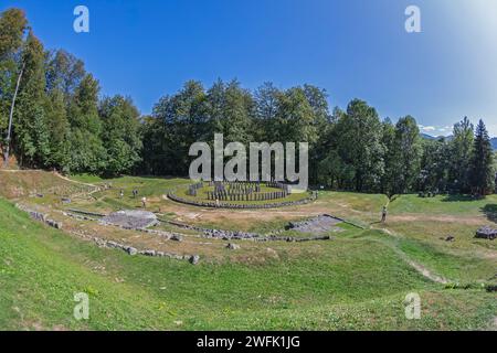 Gradistea de Munte, Hunedoara County, Romania - September 22, 2020: Ancient dacian sanctuary at the Sarmizegetusa Regia, the capital of the Dacians Stock Photo