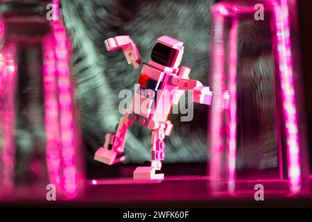 Concept of a dancing AI robot. Stock Photo