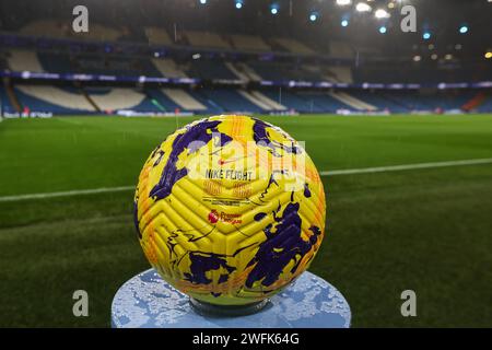 Manchester, UK. 31st Jan, 2024. The Premier League match ball ahead of the Premier League match Manchester City vs Burnley at Etihad Stadium, Manchester, United Kingdom, 31st January 2024 (Photo by Mark Cosgrove/News Images) in Manchester, United Kingdom on 1/31/2024. (Photo by Mark Cosgrove/News Images/Sipa USA) Credit: Sipa USA/Alamy Live News Stock Photo