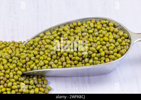 dish of peas and carrots, close-up, isolated on a white background Stock Photo