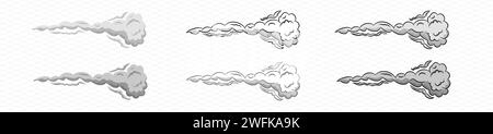 Smoke cartoon vector wind puff . Comic smoke puff Stock Vector