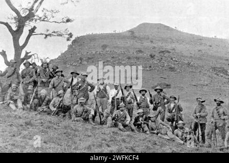 BATTLE OF SPION KOP 23-24 January 1900. Boers pose for a photo before the battle. Stock Photo