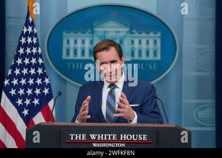 Washington, United States. 31st Jan, 2024. NSC Coordinator for Strategic Communications John Kirby participates in the daily briefing at the White House in Washington, DC, January 31, 2024. Credit: Chris Kleponis/Pool via CNP Credit: Abaca Press/Alamy Live News Stock Photo