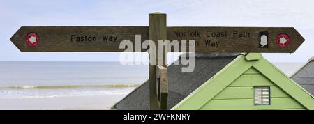 The Paston Way and North Norfolk coast path, Cromer town, North Norfolk Coast, England, UK Stock Photo