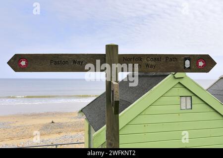 The Paston Way and North Norfolk coast path, Cromer town, North Norfolk Coast, England, UK Stock Photo