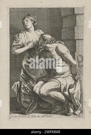 Caritas Romana, Willem Panneels, after Peter Paul Rubens, c. 1610 - 1634 print Pero sucks the chained Cimon in prison. Antwerp paper etching / engraving But Suckling Cimon ('Roman Caritas') Stock Photo