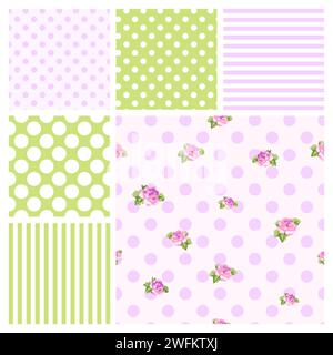 Set of cute Easter, birthday celebration patterns Stock Vector