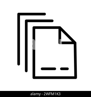 Vector black line icon reproduce files isolated on white background Stock Vector