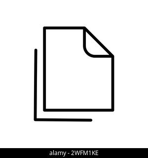 Vector black line icon copy data isolated on white background Stock Vector