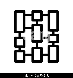 Vector black line icon data connection isolated on white background Stock Vector