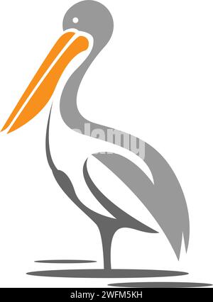 Pelican bird logo design illustration Stock Vector