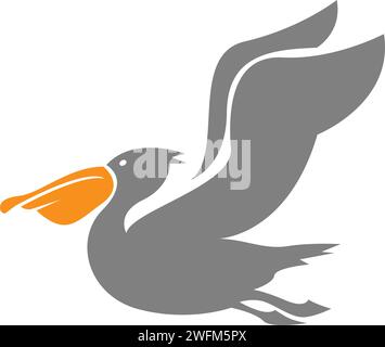 Pelican bird logo design illustration Stock Vector