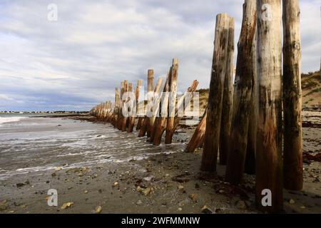 View on the beach of luzeronde located in Noirmoutier which is a tidal island off the Atlantic coast of France in the Vendée department Stock Photo