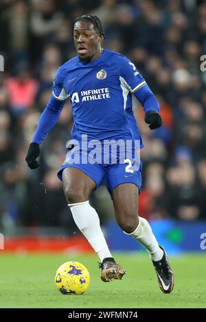 Liverpool, UK. 31st Jan, 2024. Axel Disasi of Chelsea. Premier League match, Liverpool v Chelsea at Anfield in Liverpool on Wednesday 31st January 2024. this image may only be used for Editorial purposes. Editorial use only. pic by Chris Stading/Andrew Orchard sports photography/Alamy Live news Credit: Andrew Orchard sports photography/Alamy Live News Stock Photo