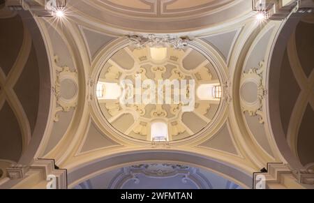 NAPLES, ITALY - APRIL 23, 2023: The baroque cupola Chiesa della Consolazione a Carbonara. Stock Photo