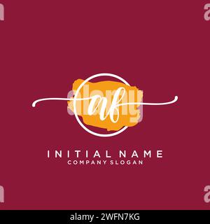AF Initial handwriting logo with circle Stock Vector