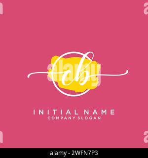 CB Initial handwriting logo with circle Stock Vector