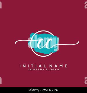 CC Initial handwriting logo with circle Stock Vector