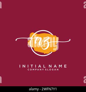 AZ Initial handwriting logo with circle Stock Vector