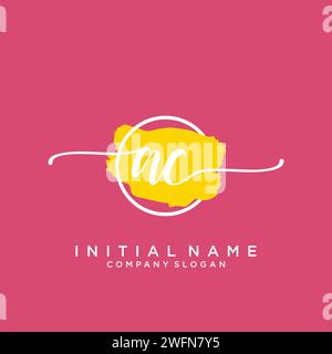 AC Initial handwriting logo with circle Stock Vector