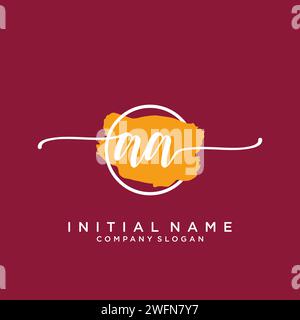 AA Initial handwriting logo with circle Stock Vector
