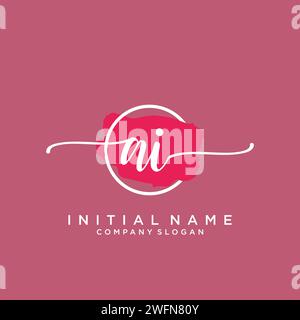 AI Initial handwriting logo with circle Stock Vector Image & Art - Alamy