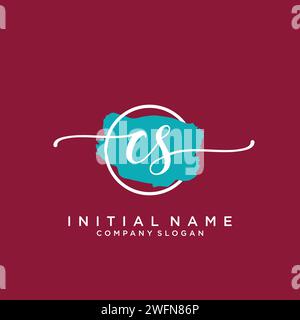 CS Initial handwriting logo with circle Stock Vector